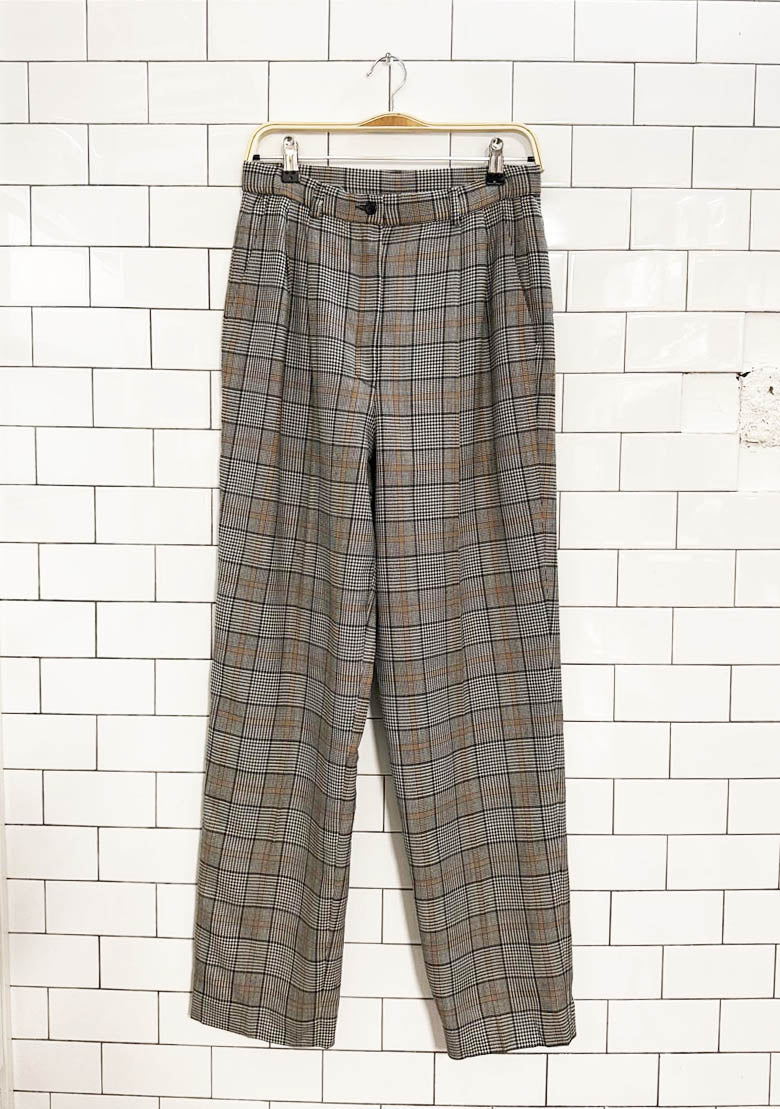 vintage 90s pendleton 100% wool pleated plaid trousers | made in USA | lined - good market thrift store