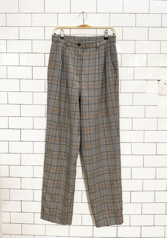 vintage 90s pendleton 100% wool pleated plaid trousers | made in USA | lined - good market thrift store