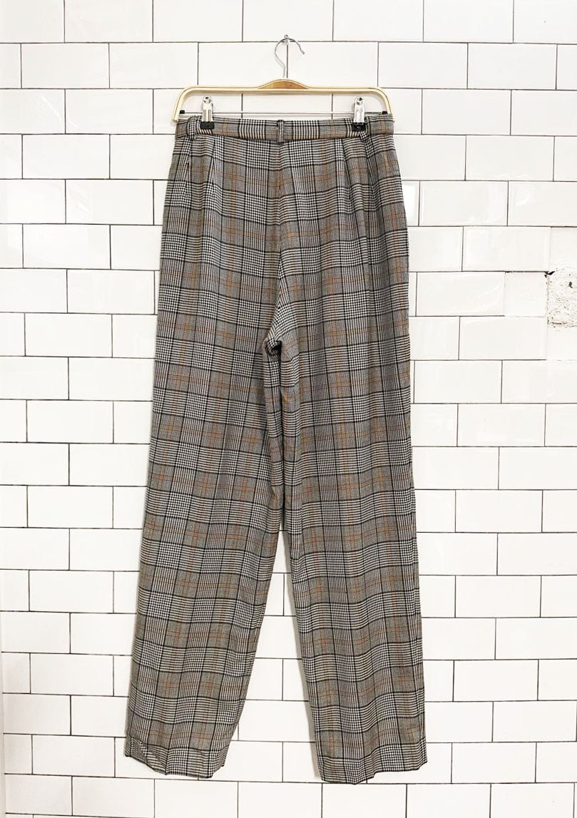 vintage 90s pendleton 100% wool pleated plaid trousers | made in USA | lined - good market thrift store