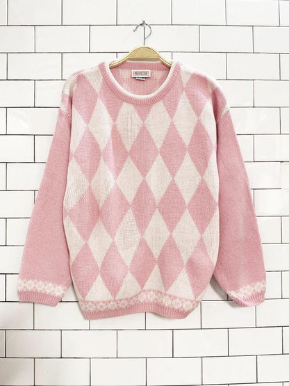 vintage 90s perspective argyle knit sweater - good market thrift store