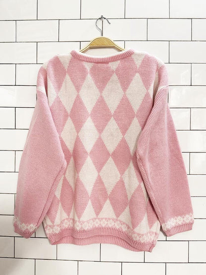 vintage 90s perspective argyle knit sweater - good market thrift store