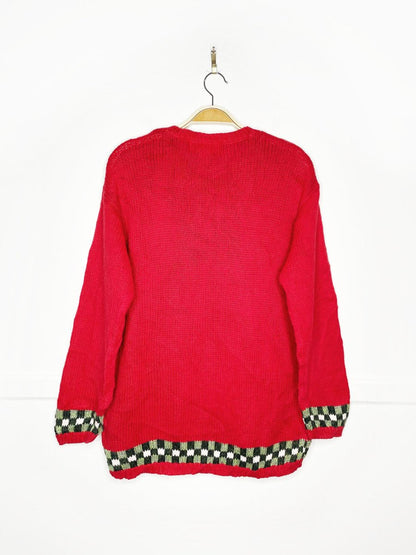 vintage 90s petite sophisticate christmas tree + bears knit sweater - good market thrift store