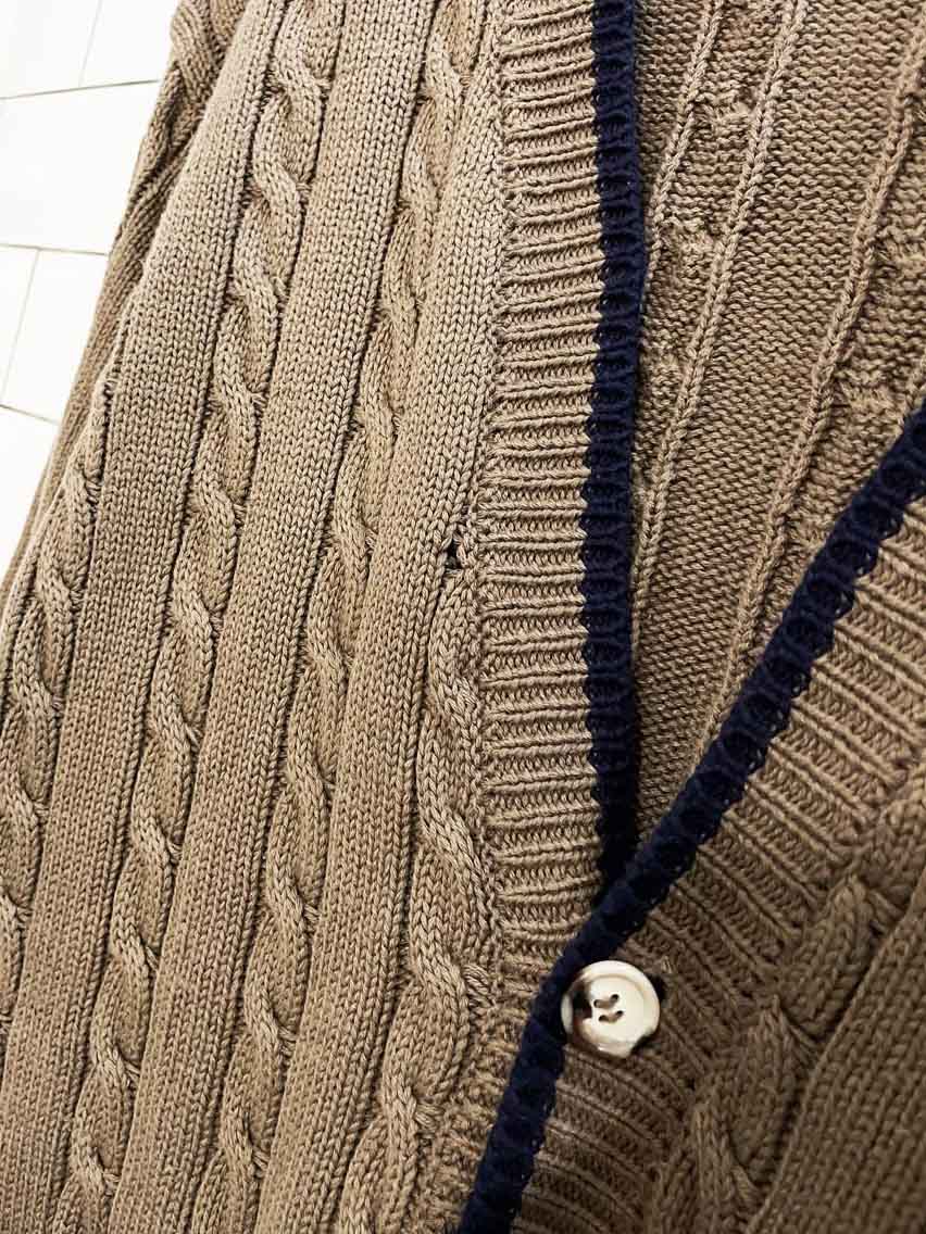 vintage 90s pierre cardin cable knit cardigan - good market thrift store