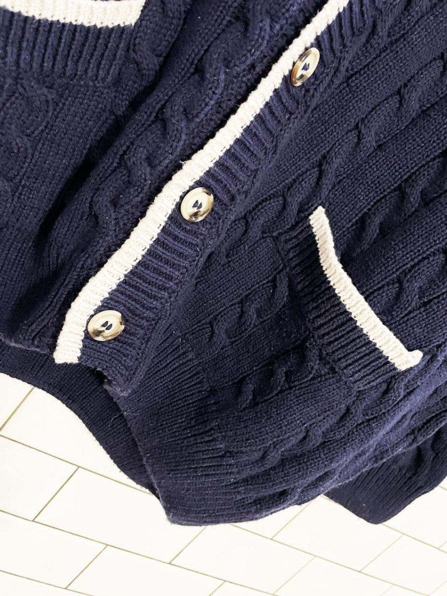 vintage 90s pierre cardin cable knit cardigan - good market thrift store
