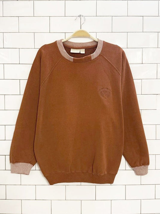 vintage 90s pierre cardin embroidered crest sweatshirt - good market thrift store