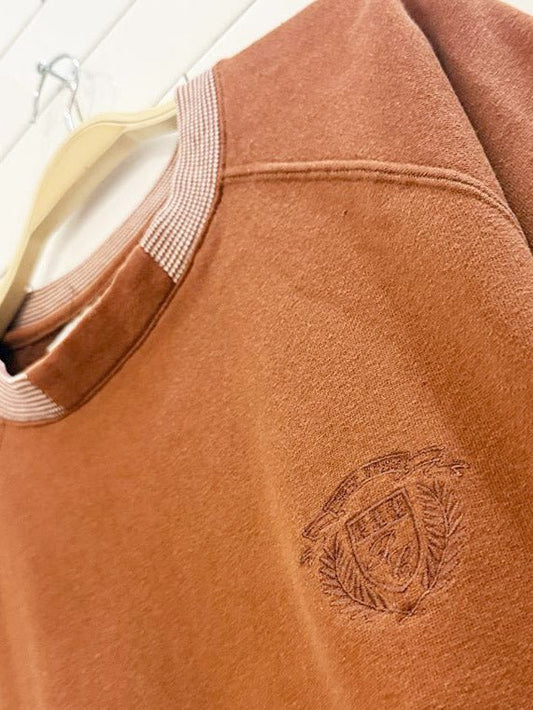 vintage 90s pierre cardin embroidered crest sweatshirt - good market thrift store