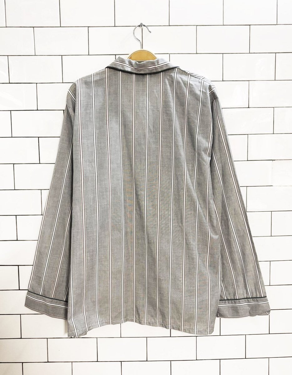 vintage 90s pierre cardin pajama - style striped shirt - good market thrift store