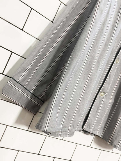 vintage 90s pierre cardin pajama - style striped shirt - good market thrift store