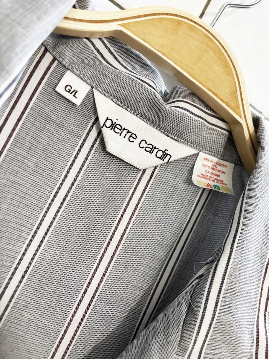 vintage 90s pierre cardin pajama - style striped shirt - good market thrift store