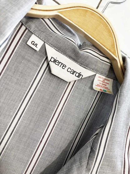 vintage 90s pierre cardin pajama - style striped shirt - good market thrift store