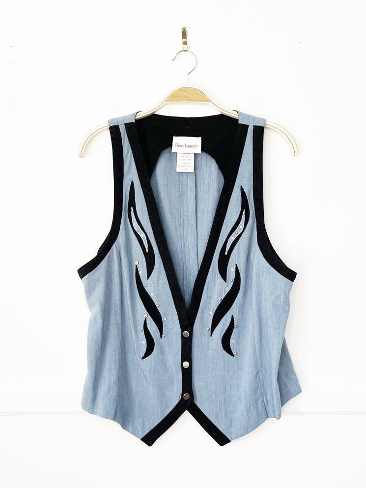 vintage 90s pierre lamont flame jewel vest | made in usa - good market thrift store