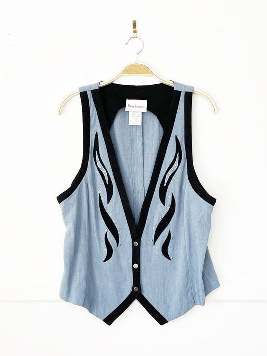 vintage 90s pierre lamont flame jewel vest | made in usa - good market thrift store