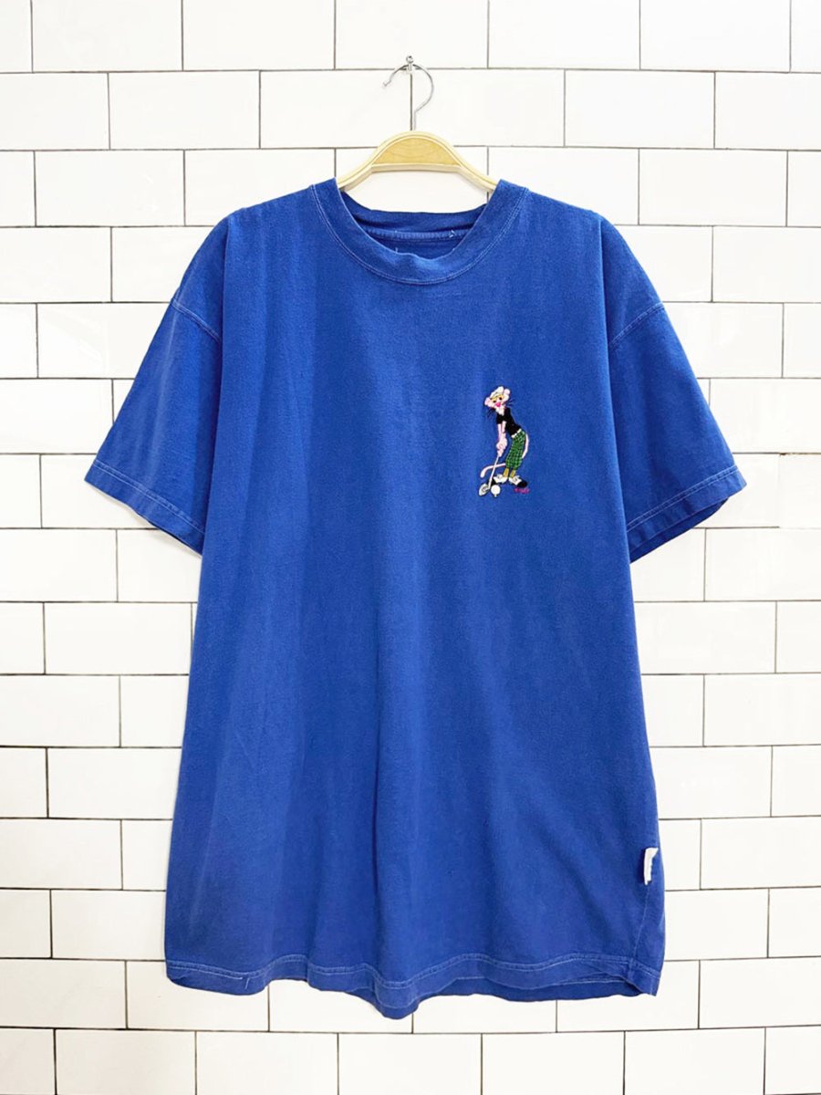 vintage 90s pink panther golfs embroidered tee | toon time - good market thrift store