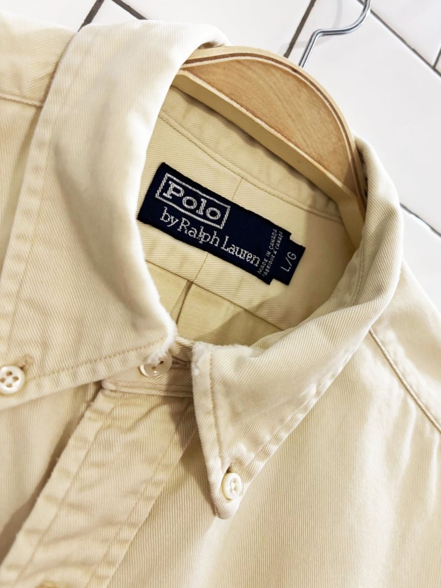 vintage 90s polo ralph butter yellow shirt - good market thrift store