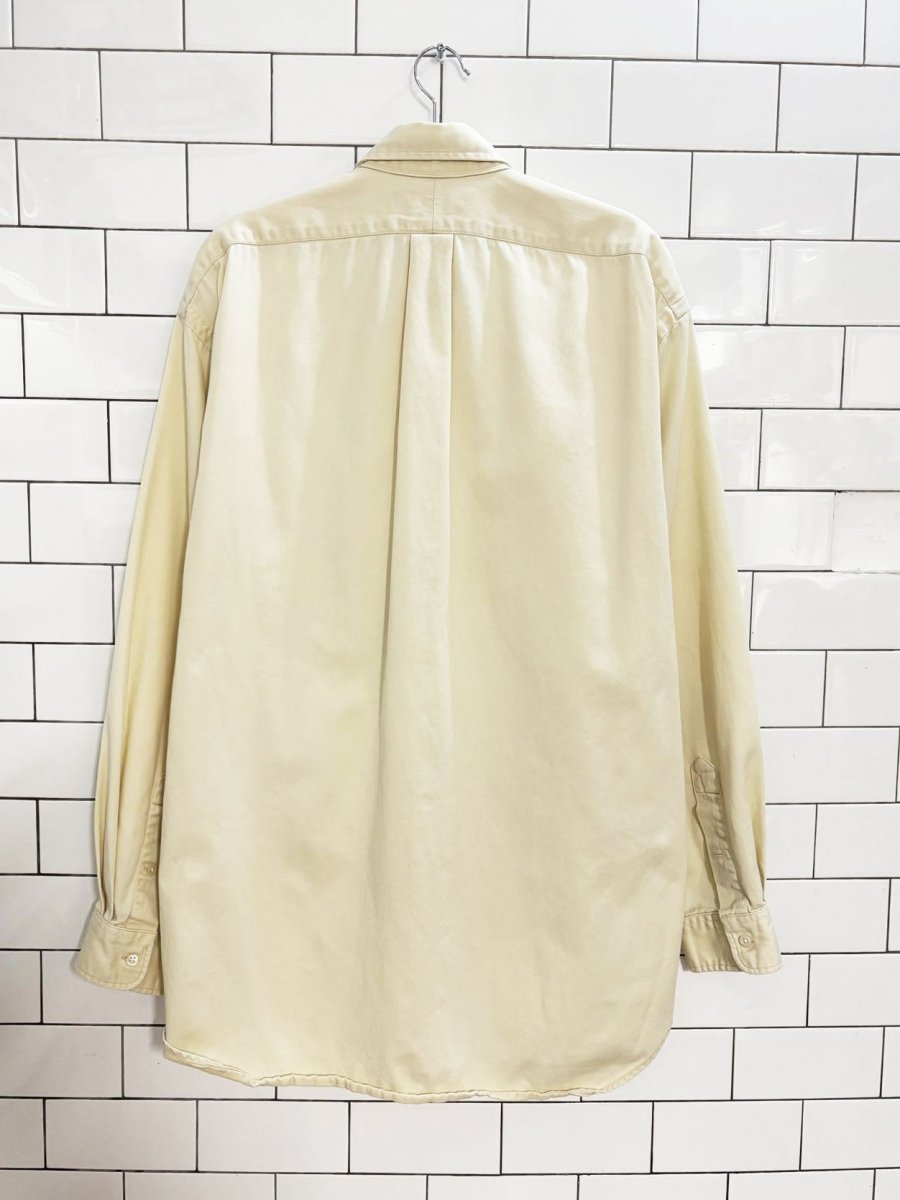 vintage 90s polo ralph butter yellow shirt - good market thrift store