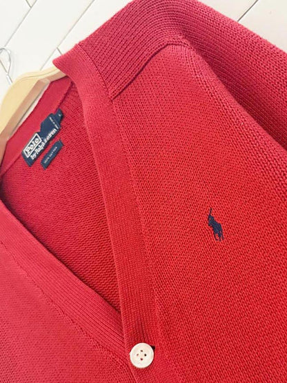 vintage 90s polo ralph lauren cotton knit cardigan - good market thrift store