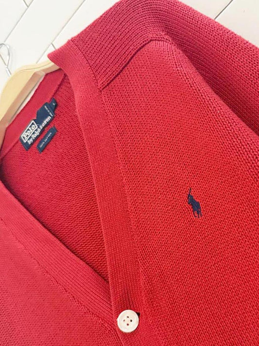 vintage 90s polo ralph lauren cotton knit cardigan - good market thrift store