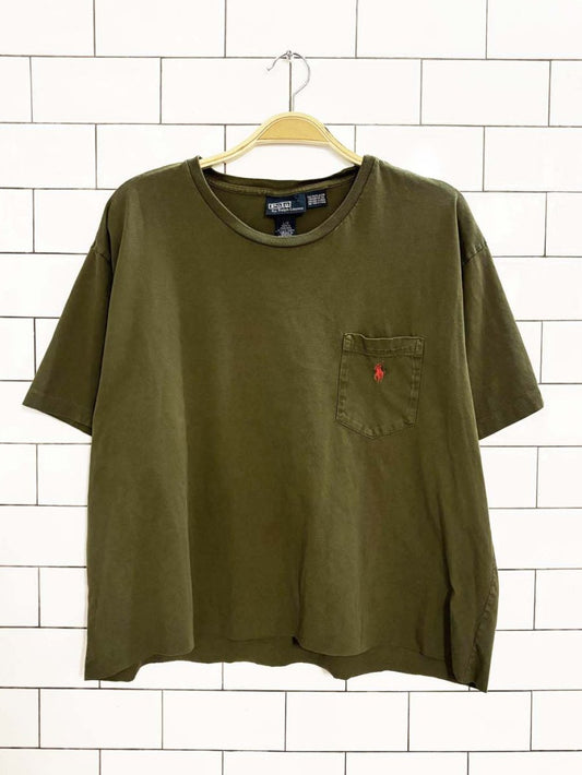 vintage 90s polo ralph lauren cropped pocket tee - good market thrift store