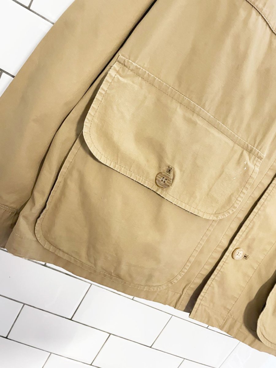 vintage 90s polo ralph lauren suede collar utility chore jacket - good market thrift store