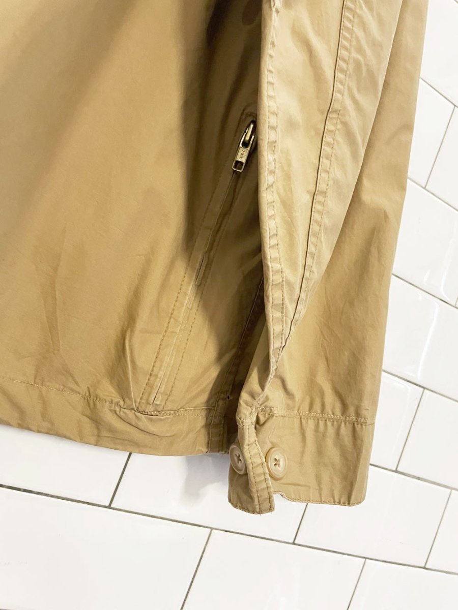 vintage 90s polo ralph lauren suede collar utility chore jacket - good market thrift store