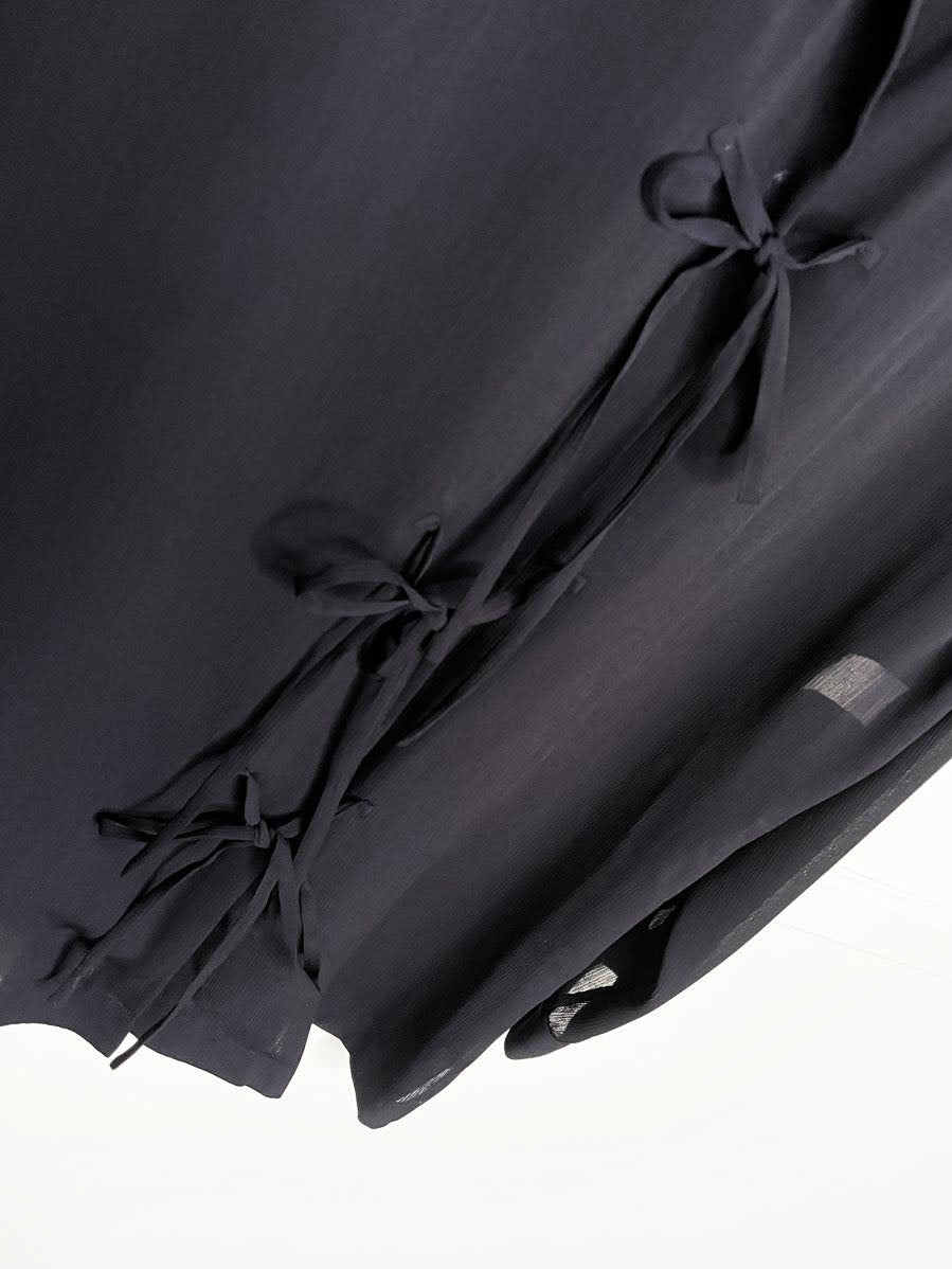 vintage 90s ports chiffon tie front flowy blouse - good market thrift store