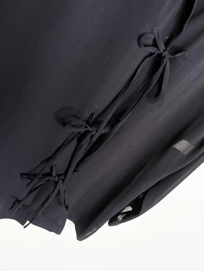 vintage 90s ports chiffon tie front flowy blouse - good market thrift store