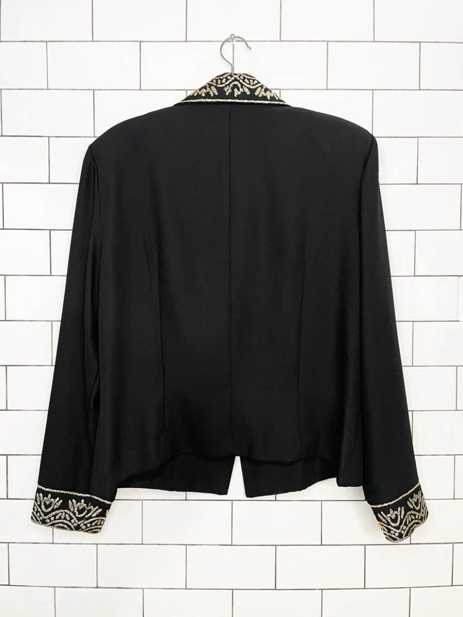vintage 90s positive attitude gold trim blazer | made in USA - good market thrift store