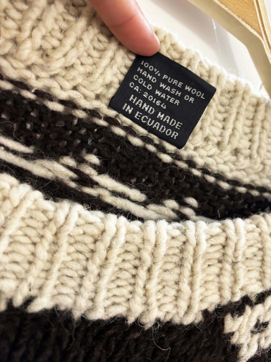 vintage 90s promised land 100% wool chunky knit sweater - good market thrift store