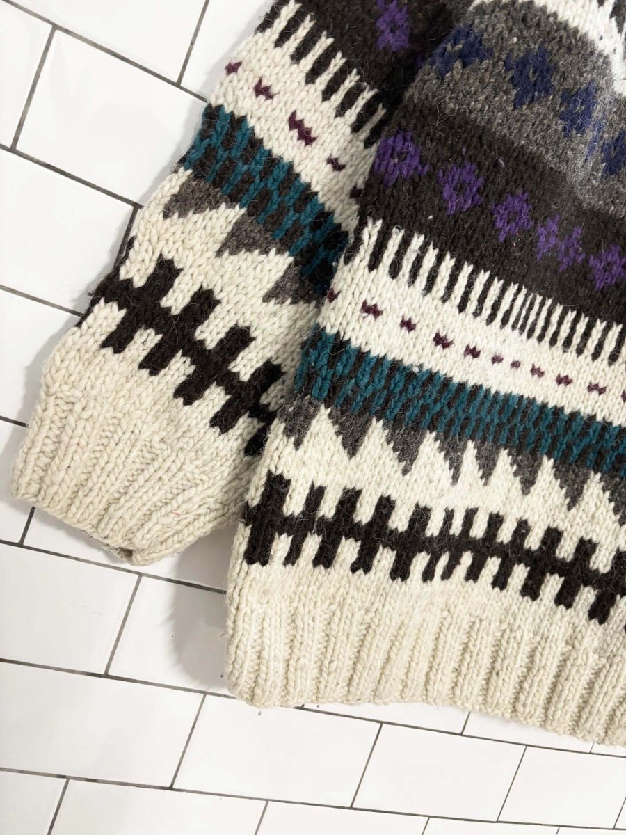 vintage 90s promised land 100% wool chunky knit sweater - good market thrift store