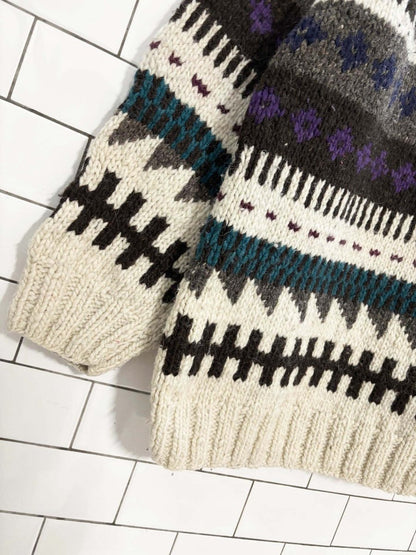 vintage 90s promised land 100% wool chunky knit sweater - good market thrift store