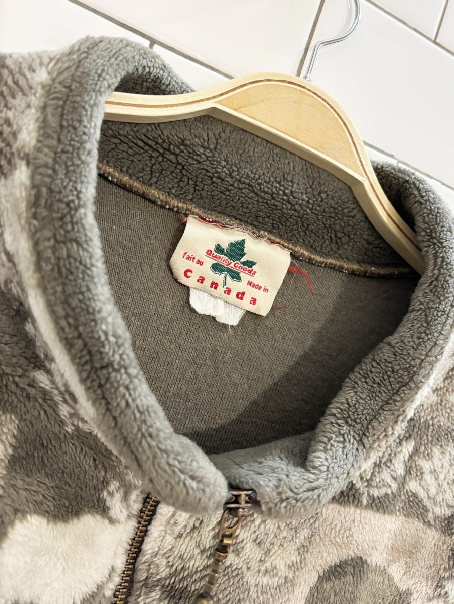 vintage 90s quality goods fleece zip up jacket - good market thrift store