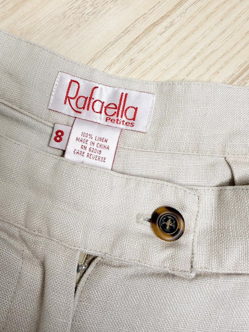 vintage 90s rafaella 100% linen utility pocket loose-fit pants - good market thrift store