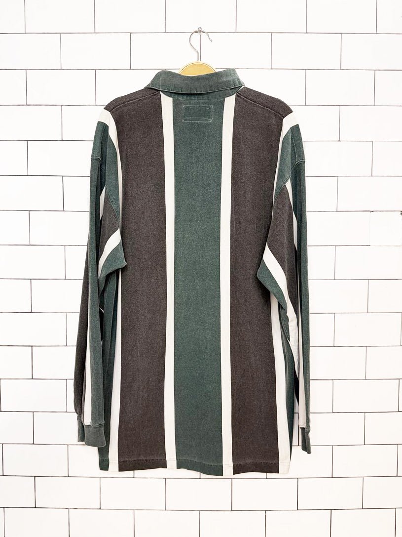 vintage 90s randy river striped polo long sleeve shirt - good market thrift store