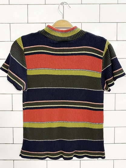 vintage 90s real clothes striped knit top - good market thrift store