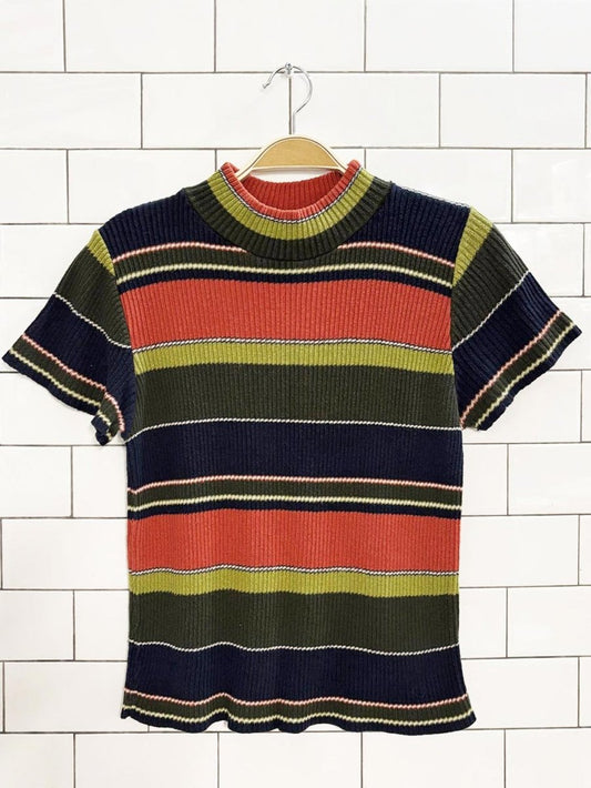 vintage 90s real clothes striped knit top - good market thrift store