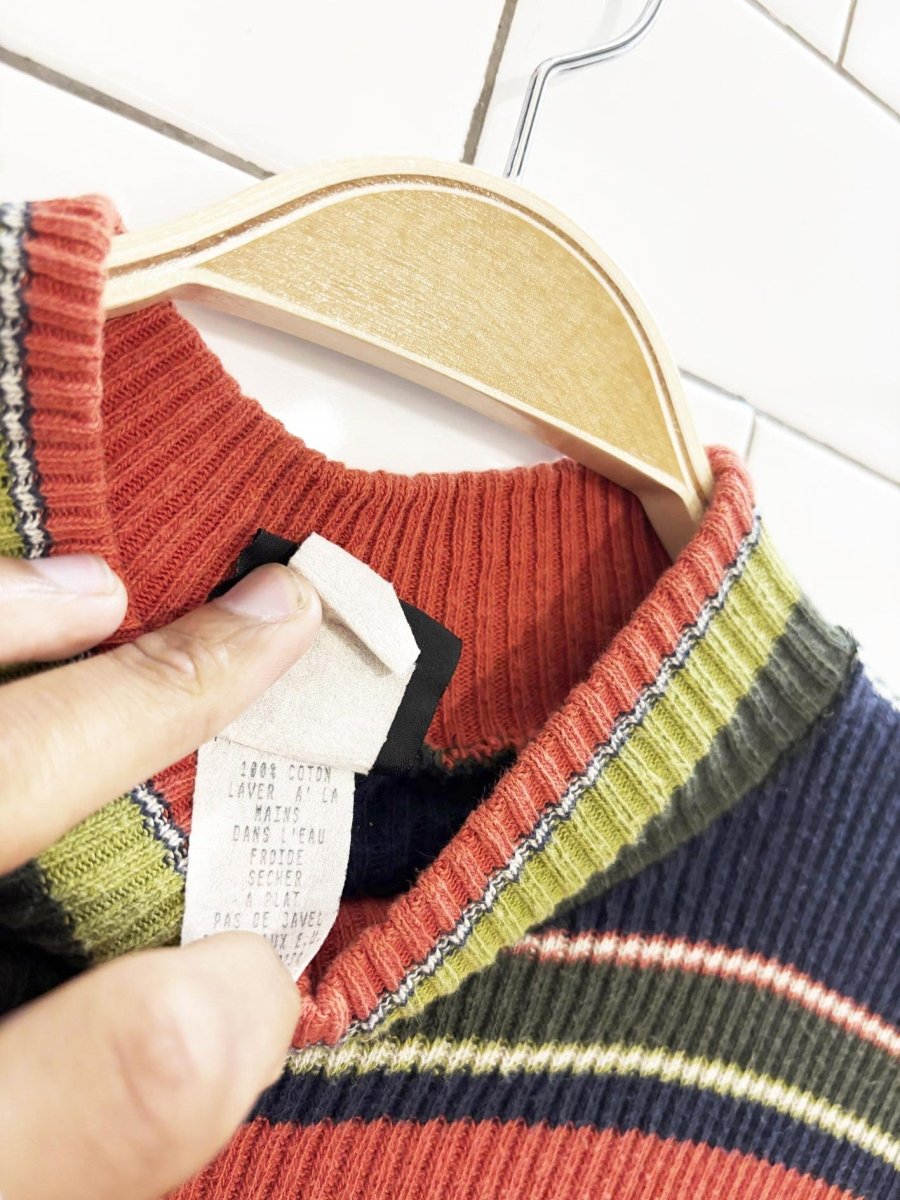 vintage 90s real clothes striped knit top - good market thrift store