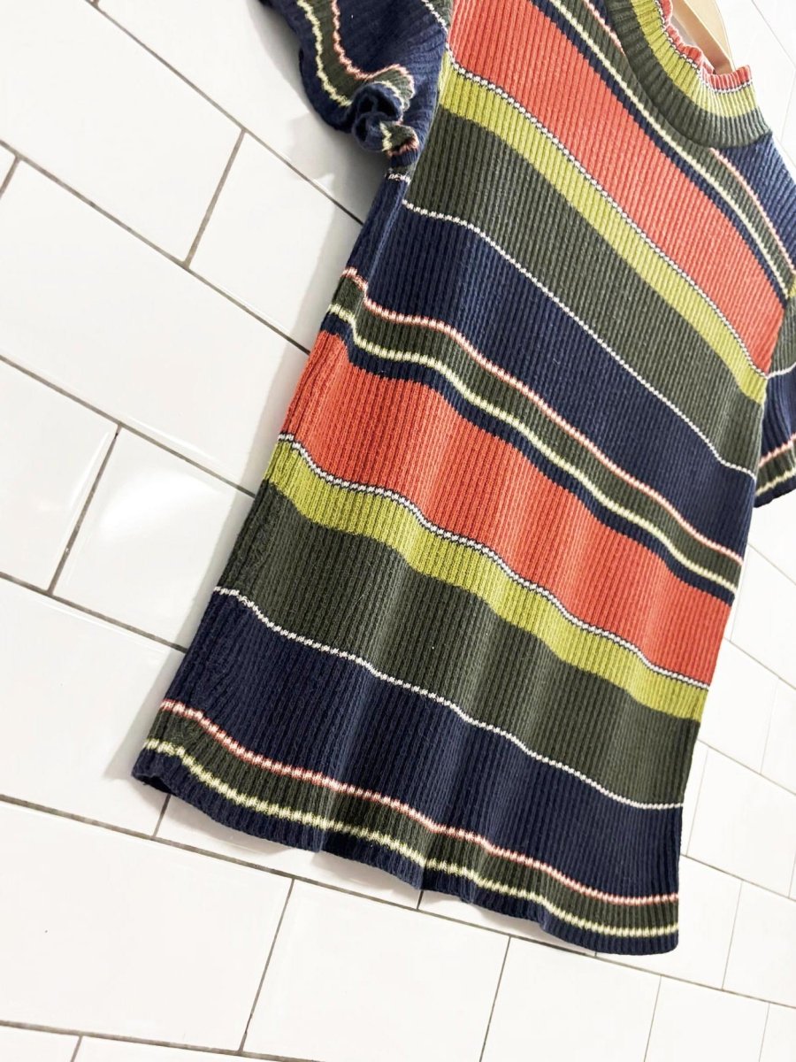 vintage 90s real clothes striped knit top - good market thrift store