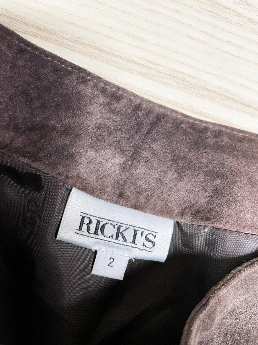 vintage 90s reitmans suede fringe mini skirt - good market thrift store