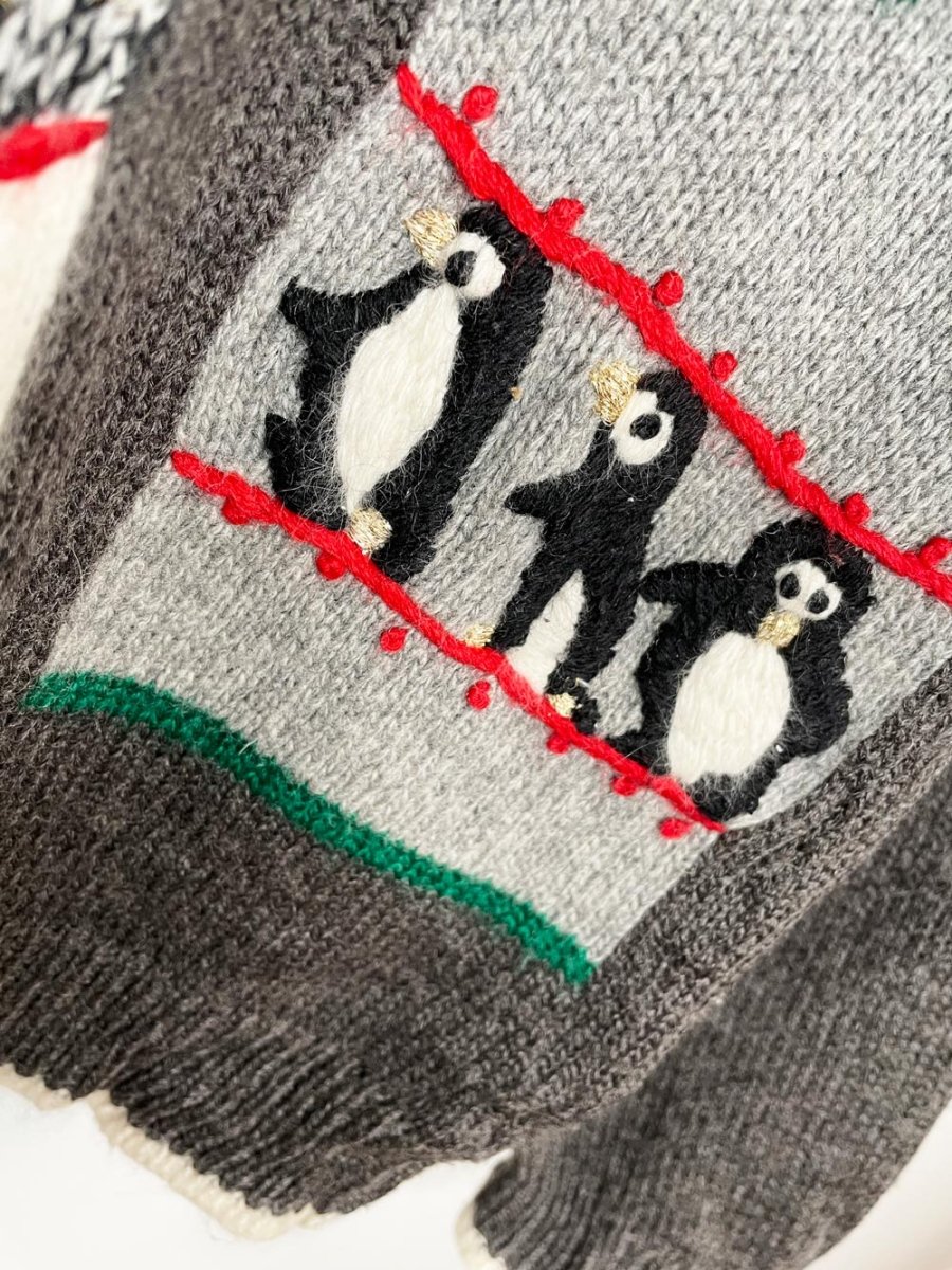 vintage 90s rene derhy paris wool - angora winter animals knit sweater - good market thrift store