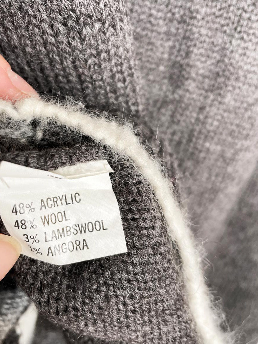 vintage 90s rene derhy paris wool - angora winter animals knit sweater - good market thrift store