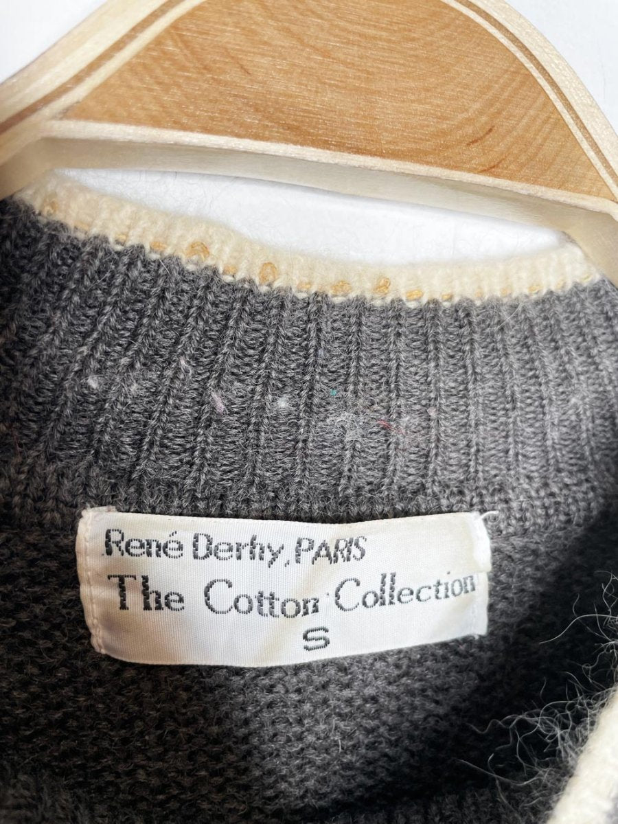 vintage 90s rene derhy paris wool - angora winter animals knit sweater - good market thrift store