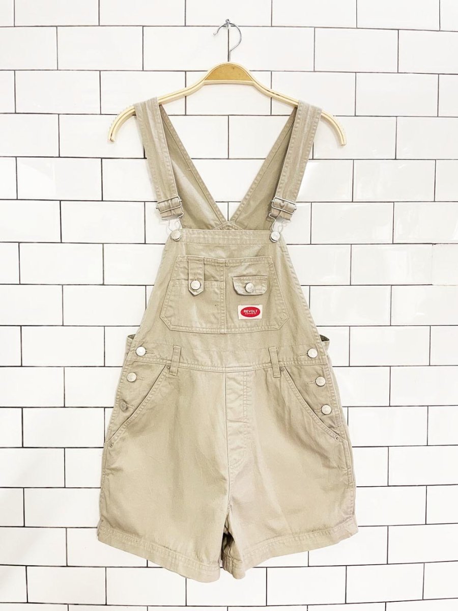vintage 90s revolt utility overall shorts - good market thrift store