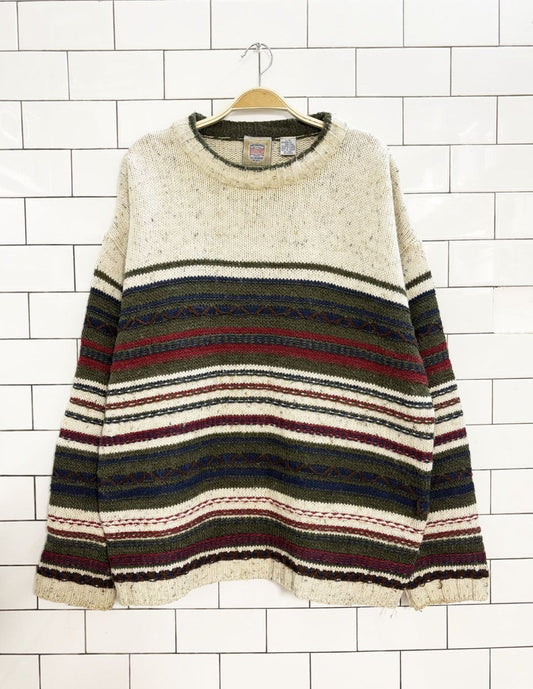 vintage 90s riggins wool - blend 3d knit sweater - good market thrift store