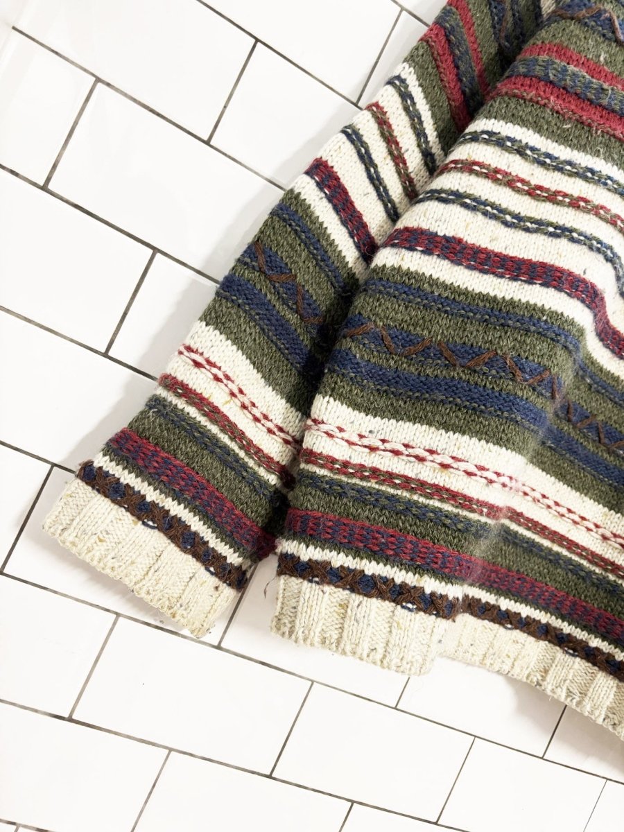 vintage 90s riggins wool - blend 3d knit sweater - good market thrift store