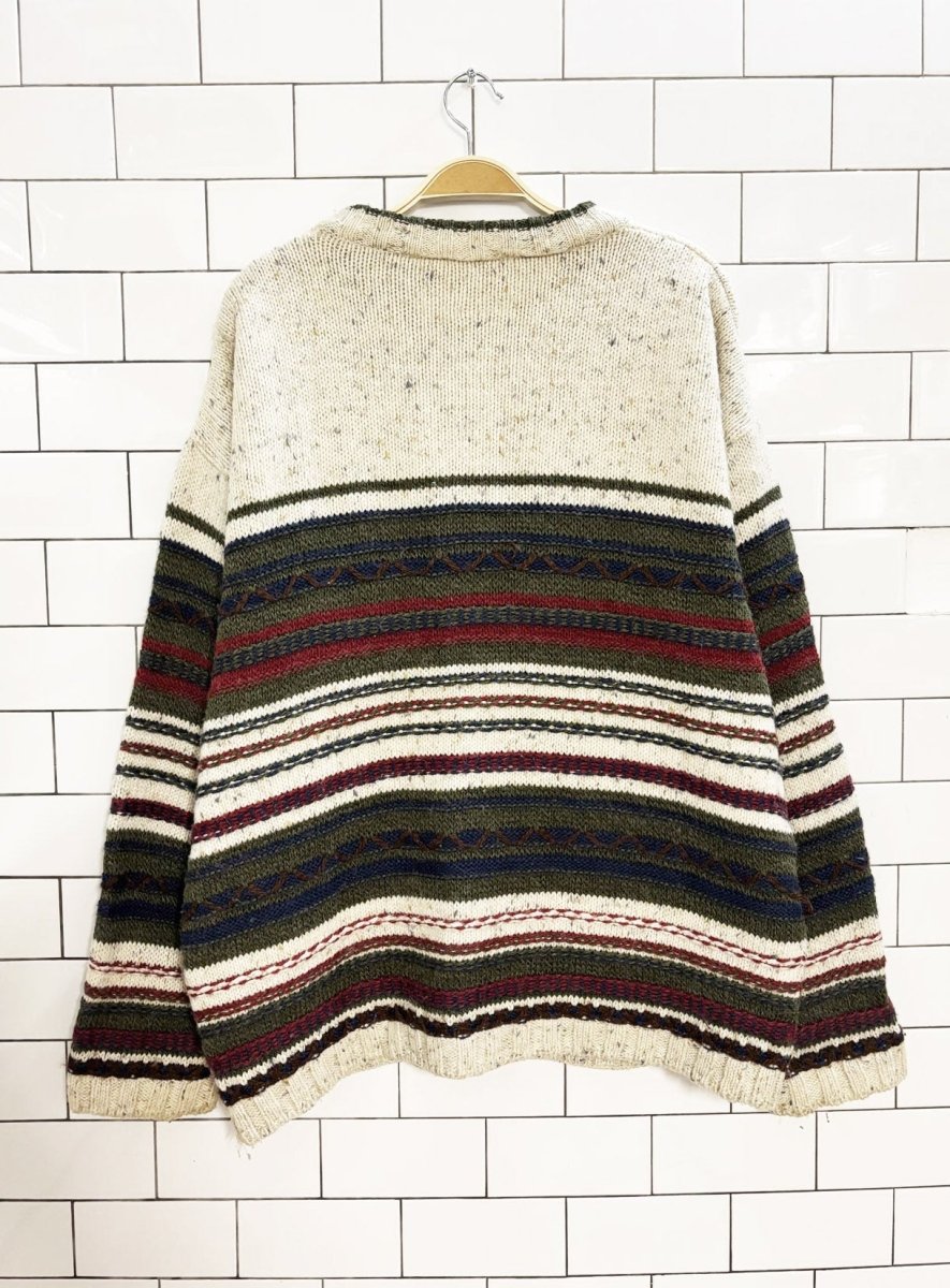 vintage 90s riggins wool - blend 3d knit sweater - good market thrift store