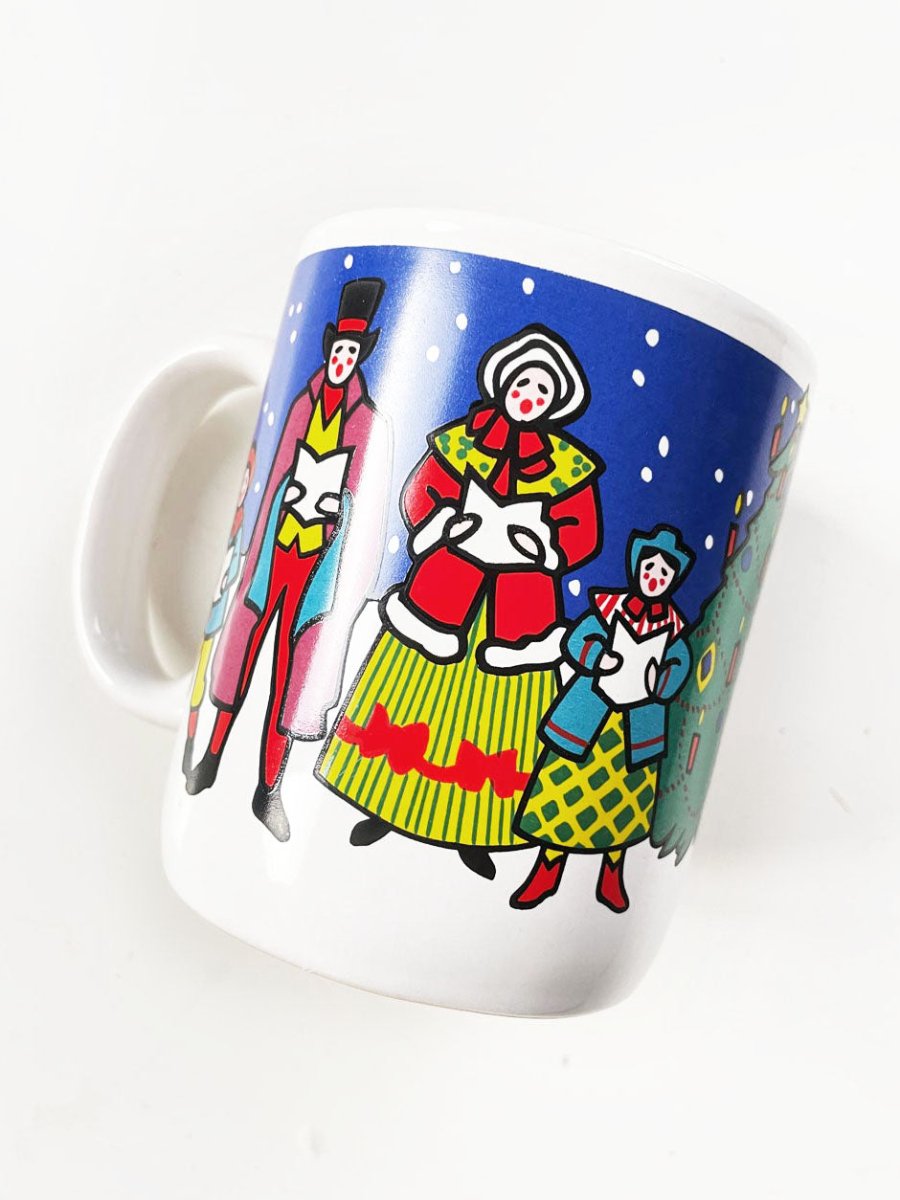 vintage 90s robert kitchen holiday carolers mug - good market thrift store
