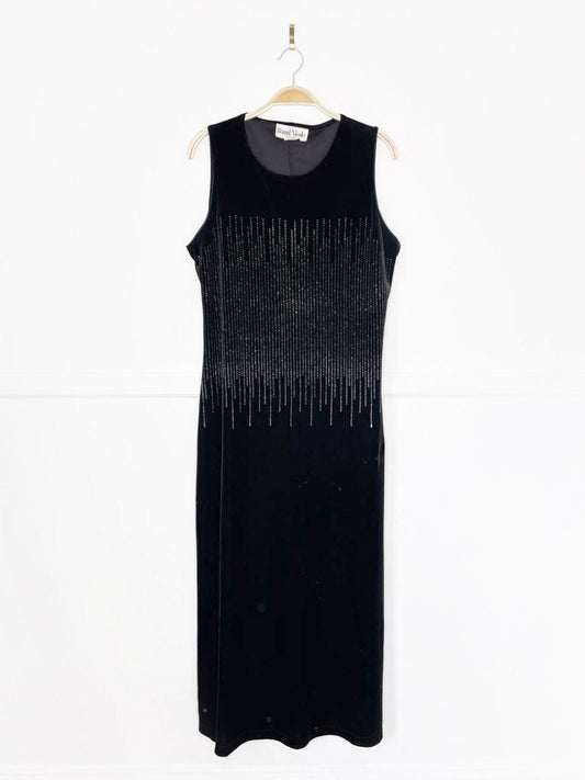 vintage 90s ronni nicole velvet sparkle maxi dress | ouida - good market thrift store