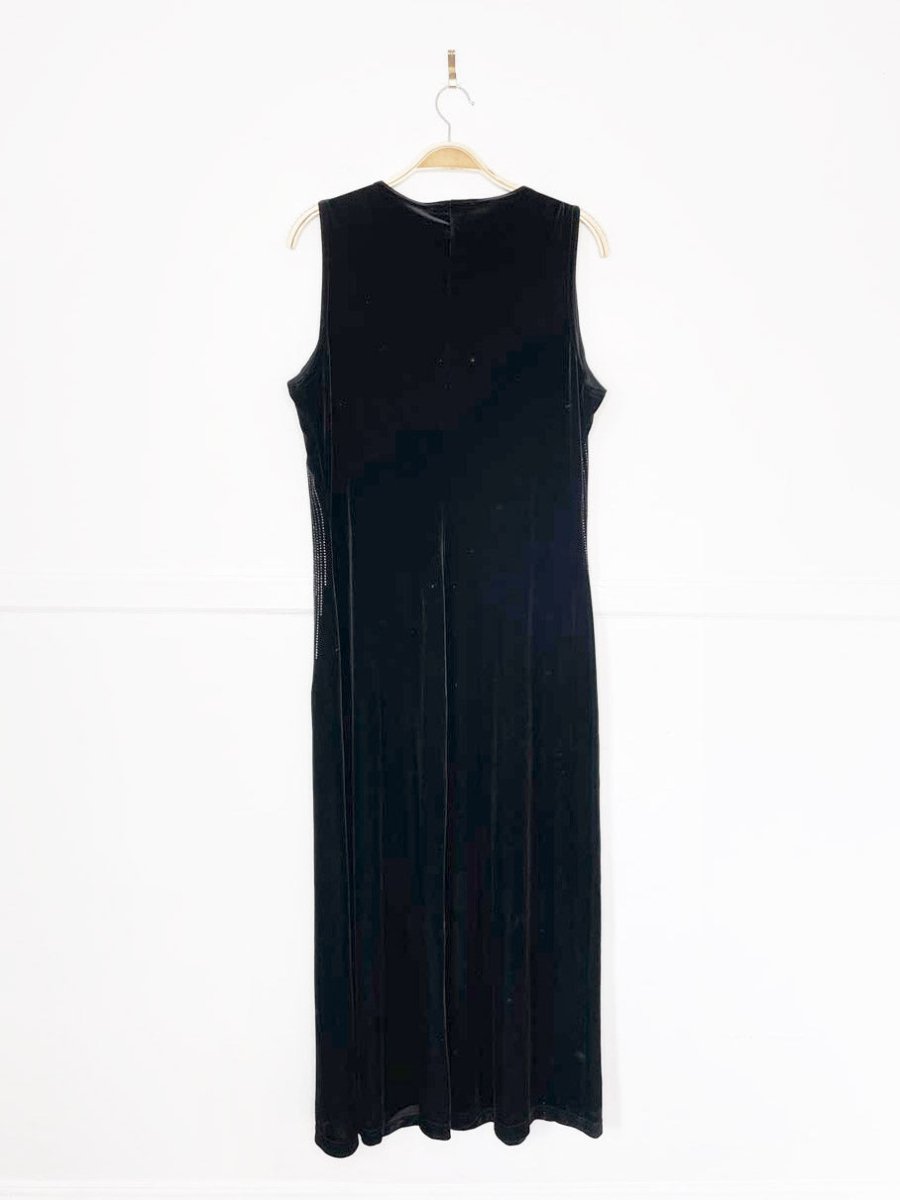 vintage 90s ronni nicole velvet sparkle maxi dress | ouida - good market thrift store