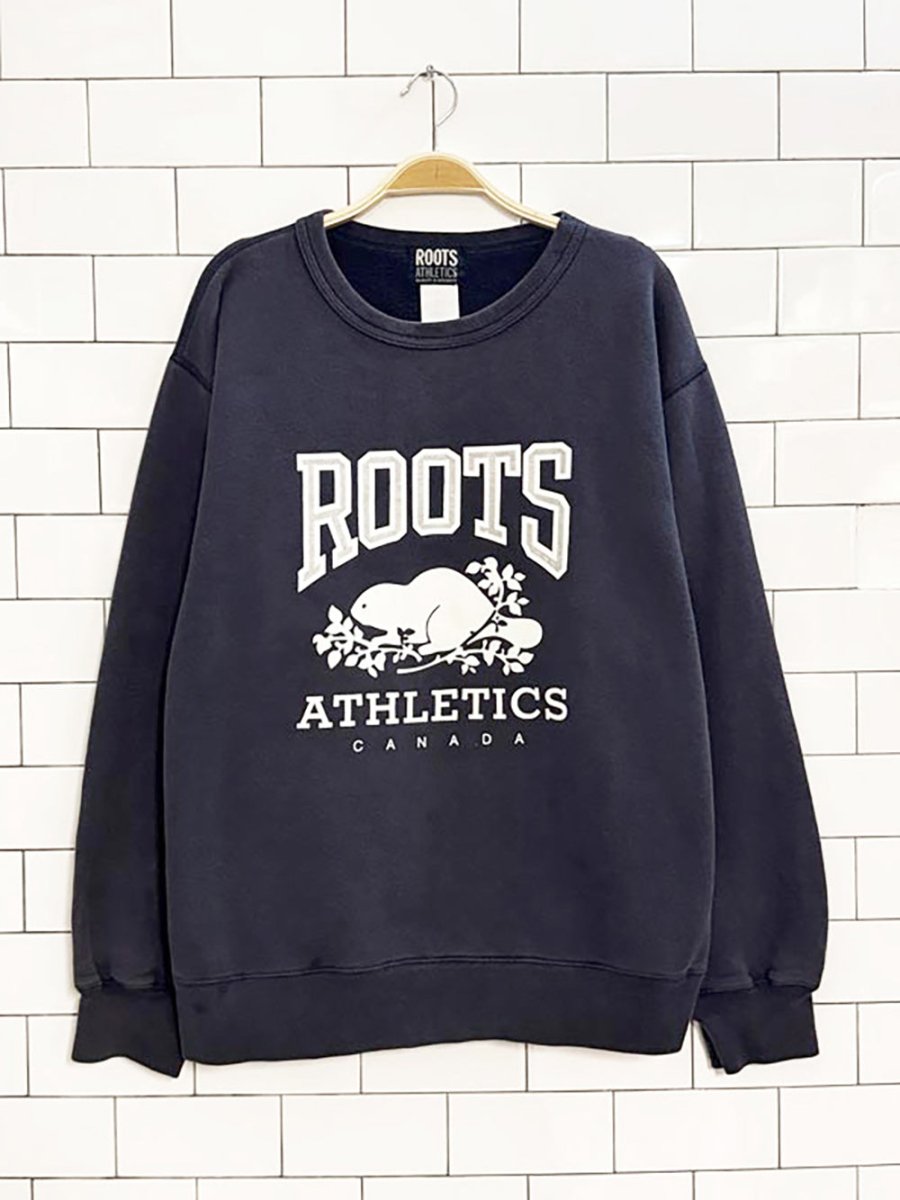 vintage 90s roots cooper logo sweatshirt - good market thrift store