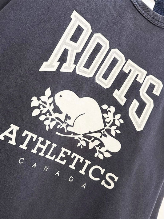 vintage 90s roots cooper logo sweatshirt - good market thrift store